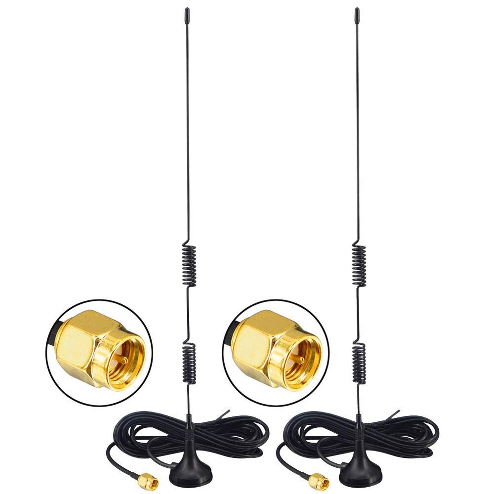 Kaunosta SMA 4G LTE Antenna 1090 MHz 6dbi Twin-Screw Magnetic Base Antenna with SMA Male Extension Cable 9.8ft for GSM Signal Booster 3G 4G LTE Routers Modems with SMA Connectors 2pcsc