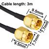 Kaunosta SMA 4G LTE Antenna 1090 MHz 6dbi Twin-Screw Magnetic Base Antenna with SMA Male Extension Cable 9.8ft for GSM Signal Booster 3G 4G LTE Routers Modems with SMA Connectors 2pcsc view 3