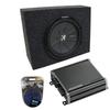 American Sound Connection Universal Regular Standard Cab Truck Kicker Bundle CompR CWR10 Single 10" Sub Box Enclosure & CXA800.1 Amp view 1