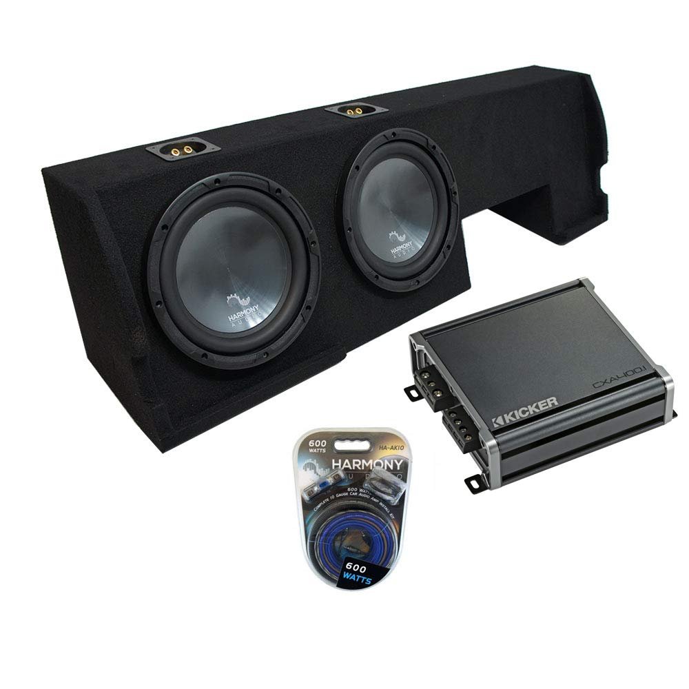 Harmony Audio R124 Bundle Compatible with Ford F-150 Super Crew Truck 2001-2003 Dual 12" Sub Box & CXA400.1