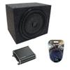 ASC RF110H Universal Audio Single 10" Sealed Subwoofer Rear Angle Sub Box Enclosure 5/8" MDF Wood, 43CVT102 10" CompVT CVT10 400W RMS 2 Ohm SVC Subwoofer and 46CXA4001 Class D Mono 800W Peak Sub Amp view 1