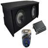 Harmony Audio HA-R104 Compatible with 2007-2018 Jeep Wrangler 2 Door Rhythm Series 10", 46CXA4001 Class D 800W Peak Sub Amp and JW2X10-0717-AR Dual 10" Sub Box with Amp Rack view 1
