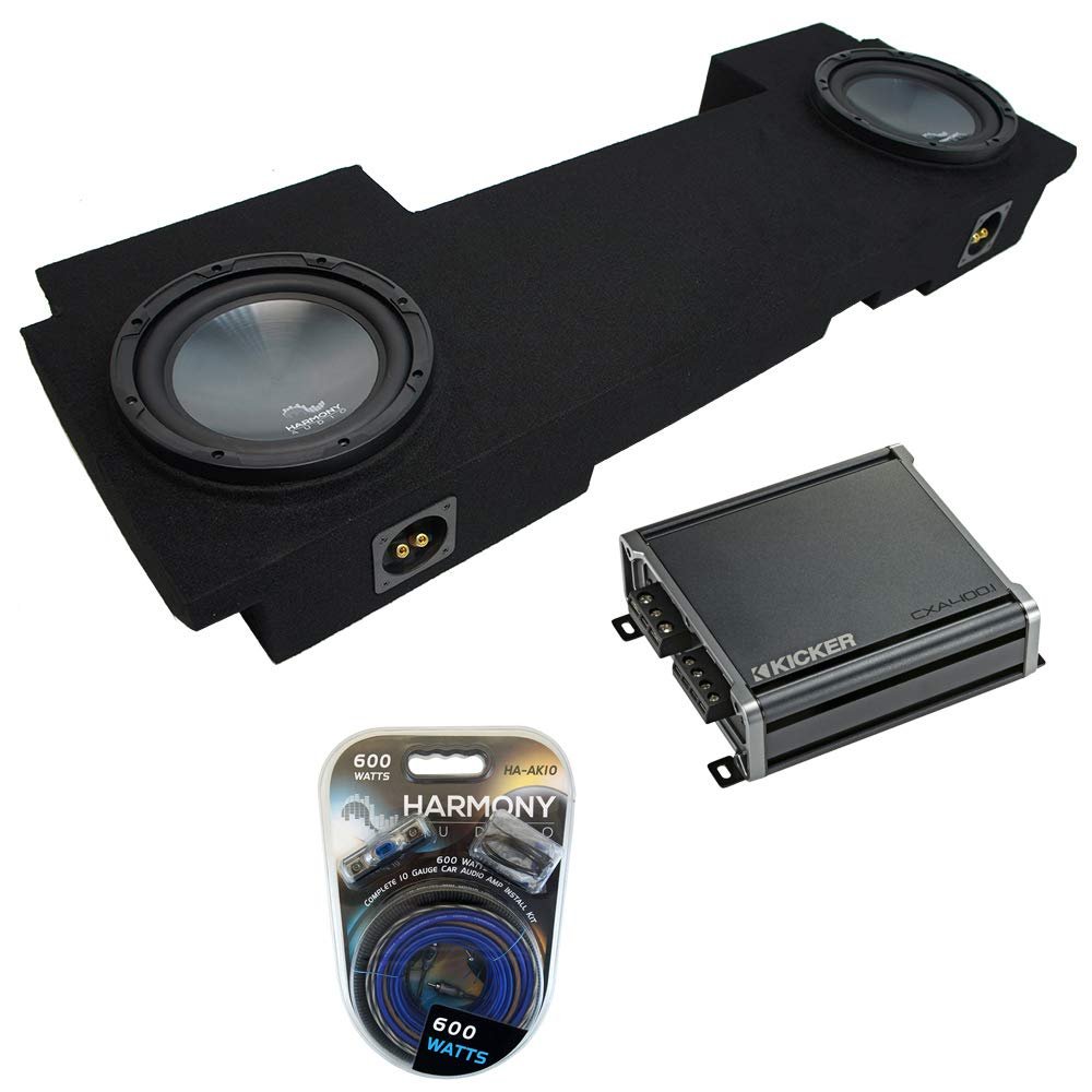 Harmony Audio R124 Bundle Compatible with Chevy Trailblazer 2002-2009 Single 12" Custom Sub Box & CXA400.1 Amp