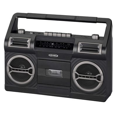 Jensen MCR-500 Portable AM/FM Radio with Cassette Player/Recorder and Built-in Speaker