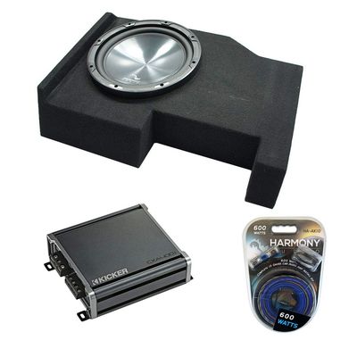 Harmony Audio HA-R124 Bundle Compatible with Chevy Silverado Crew Cab 2014-2018 Single 12 Sub Box CXA400.1 Amp