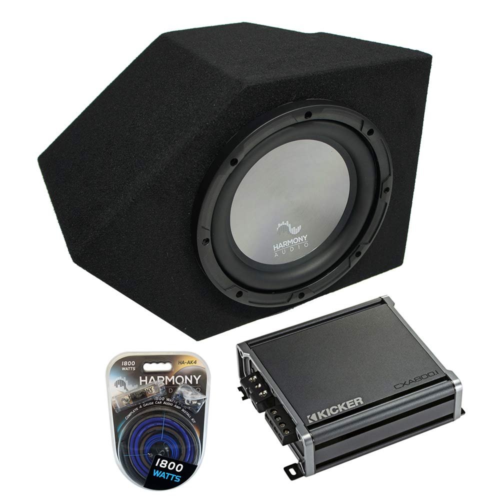 Harmony Audio A102 Bundle Compatible with Pontiac Firebird Coupe 93-02 Passenger Side 10" Sub Box & CXA800.1