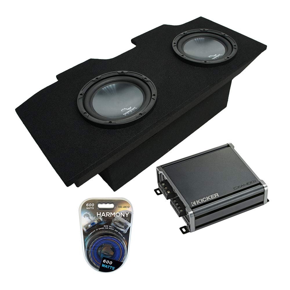 Harmony Audio Bundle R124 Compatible with Chevy Camaro Coupe 1993-2002 Dual 12" Sub Box Enclosure & CXA400.1