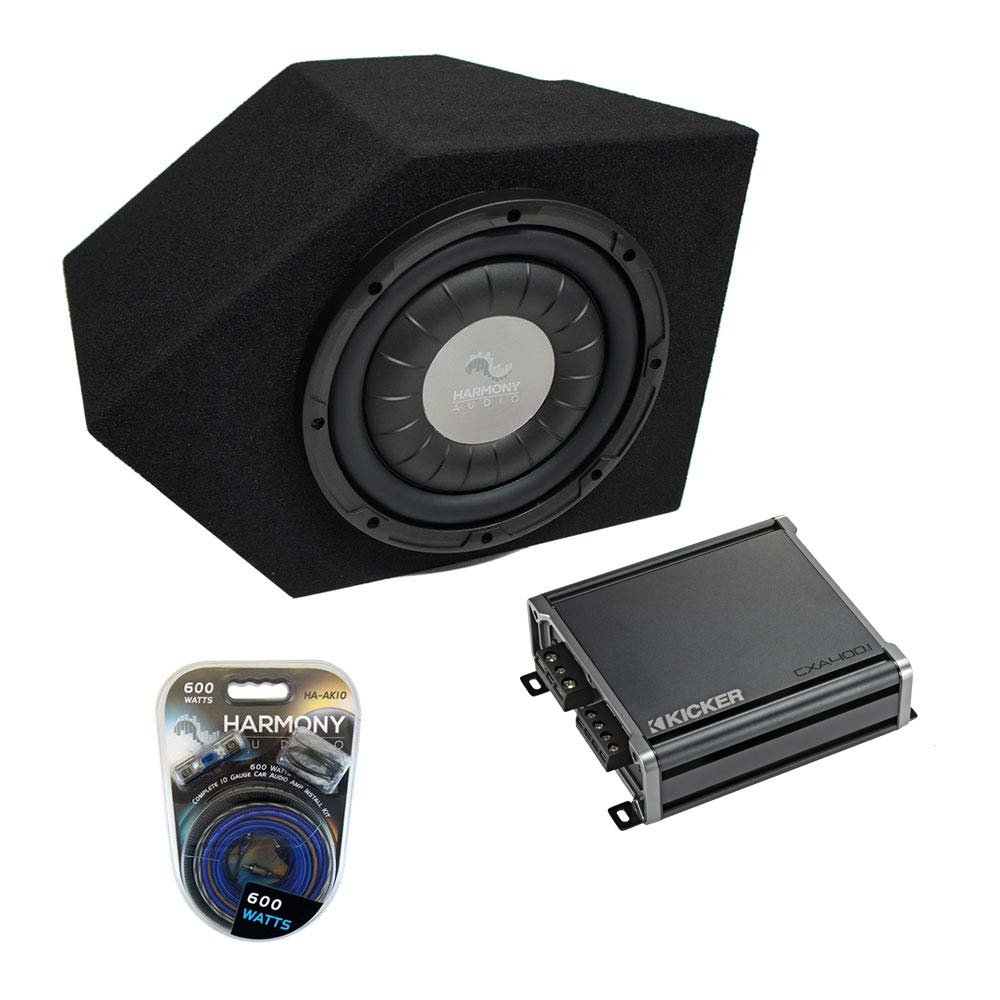 Harmony Audio F104 Bundle Compatible with Chevy Camaro Coupe 1993-2002 Passenger Side 10" Sub Box & CXA400.1