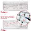 2 Pack Transparent Russian Keyboard Stickers,Russian Keyboard Replacement Sticker with Transparent Background and Red Lettering,Each Unit: 0.43" x 0.51" -Matte view 4