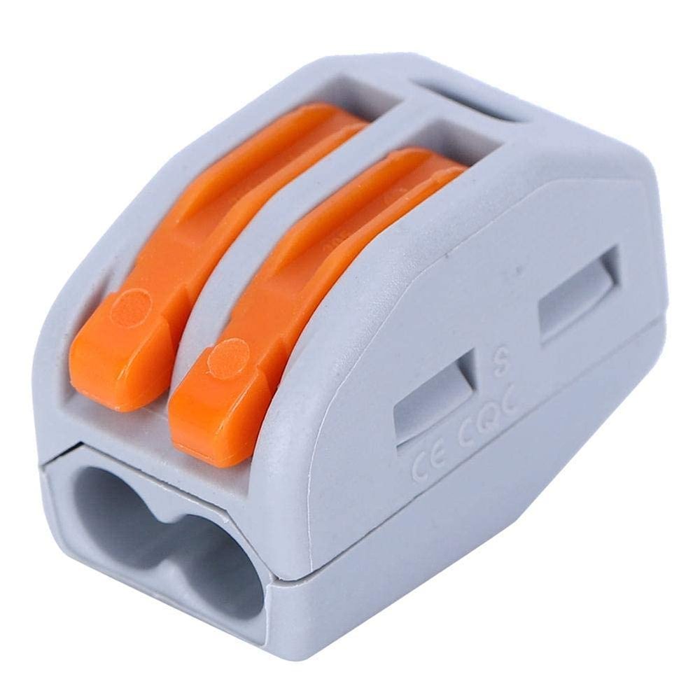 20pcs Wire Quick Connector -212 Compact Wiring Connector 2 Port Push in Lighting Electrical Cable Fast Connection
