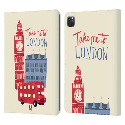 Head Case Designs Travel London Best Leather Wallet Case Compatible with Apple iPad Pro 11 2020/2021 / 2022