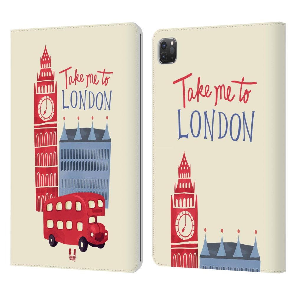 Head Case Designs Travel London Best Leather Wallet Case Compatible with Apple iPad Pro 11 2020/2021 / 2022