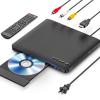Ultra Slim DVD Player, Thin HDMI AV DVD Players for TV, 0.6 Inch Design with Region Free & Colourful HD Pixels, Supports USB Playback, NTSC/PAL DVD Player with HDMI & RCA Cables, Remote Control. view 1