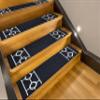 Custom Size Cut to Size Stair Treads Chain Border Black Customize Slip Resistant Latex Backing Low Profile Stair Tread Set of 13 (Black 7in x 36 in) view 1