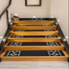 Custom Size Cut to Size Stair Treads Chain Border Black Customize Slip Resistant Latex Backing Low Profile Stair Tread Set of 13 (Black 7in x 36 in) view 2