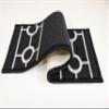 Custom Size Cut to Size Stair Treads Chain Border Black Customize Slip Resistant Latex Backing Low Profile Stair Tread Set of 13 (Black 7in x 36 in) view 4