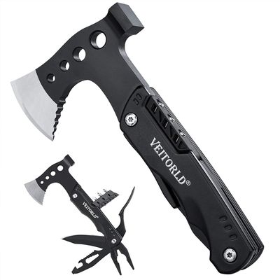 VEITORLD Multitool Axe Hammer Camping Accessories, Valentines Day Birthday Gifts for Him Men Husband, Survival Gear and Equipment, Unique Hunting Fishing Gift Ideas for Him Boyfriend Grandpa