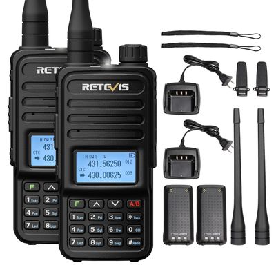 Retevis RT85 Handheld Ham Radio,Emergency Walkie Talkies Long Range,Dual Band,Built in VFO,200CH,VOX,FM,DTMF,Flashlight,1400mAh,Portable Two Way Radio for Survival Preppers Snowstorm Off-Grid(2 Pack)