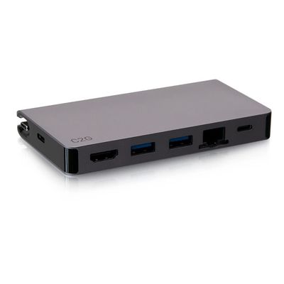 C2G USB-C 5-in-1 Compact Dock with HDMI, 2X USB-A, Ethernet, and USB-C Power Delivery up to 100W - 4K 30Hz