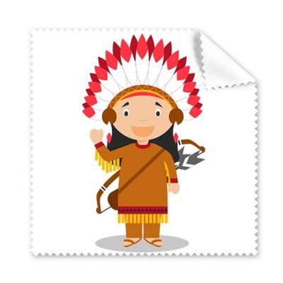 Aboriginal Tribe USA Cartoon Cleaning Cloth Phone Screen Glasses Cleaner 5pcs