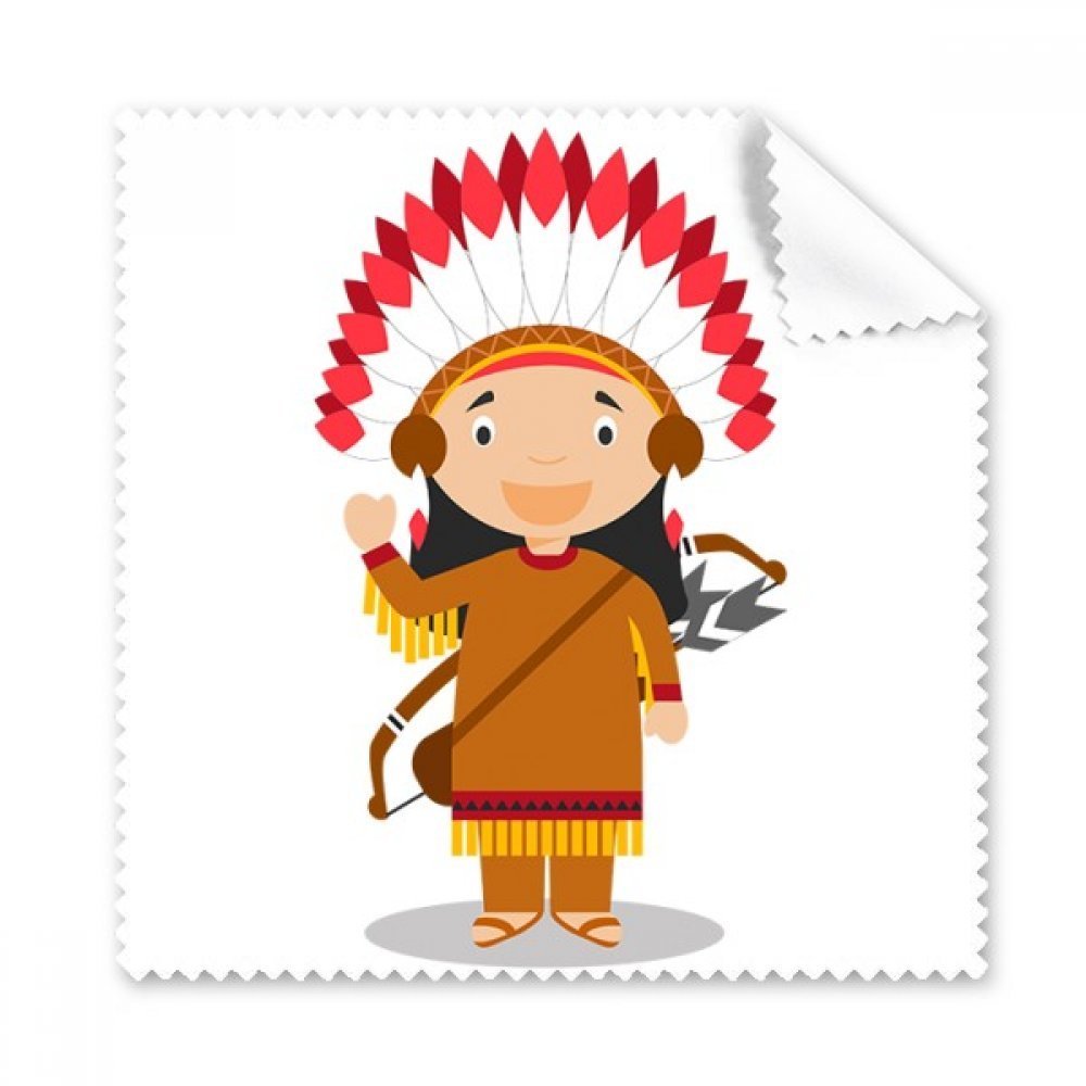 Aboriginal Tribe USA Cartoon Cleaning Cloth Phone Screen Glasses Cleaner 5pcs