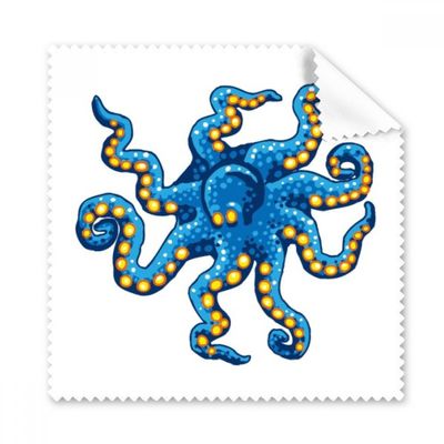 Blue Octopus Marine Life Cartoon Pattern Cleaning Cloth Phone Screen Glasses Cleaner 5pcs