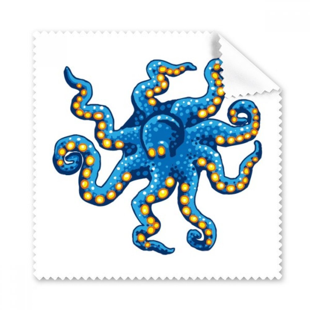 Blue Octopus Marine Life Cartoon Pattern Cleaning Cloth Phone Screen Glasses Cleaner 5pcs