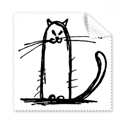 Small Cat SLE Sit Black Line Cleaning Cloth Phone Screen Glasses Cleaner 5pcs