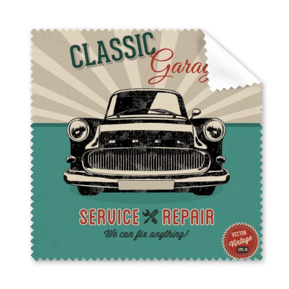 Black Classic Cars Repair Pattern Cleaning Cloth Phone Screen Glasses Cleaner 5pcs