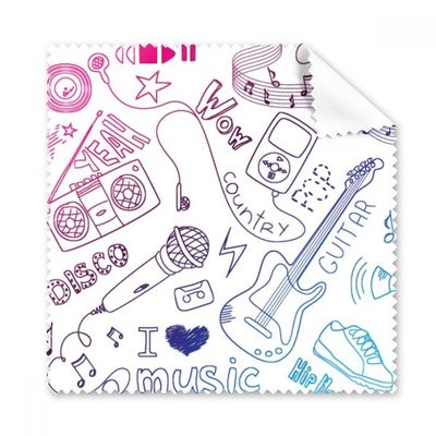 Headset Combination Music Pattern Illustrate Cleaning Cloth Phone Screen Glasses Cleaner 5pcs