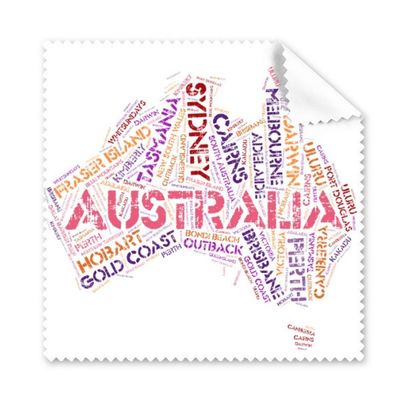 Australia Flavor Map Scenic Spots Illustration Cleaning Cloth Phone Screen Glasses Cleaner 5pcs