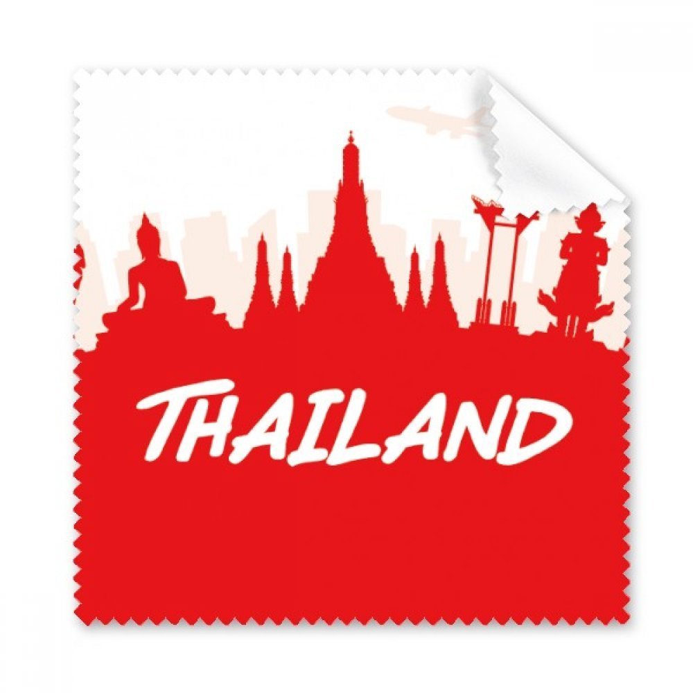 Red Outline Landmark Thailand Cleaning Cloth Phone Screen Glasses Cleaner 5pcs