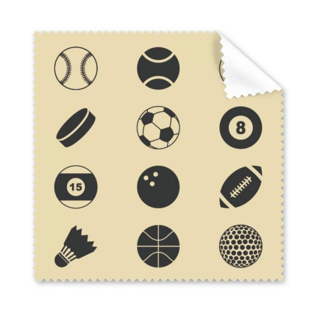 Ball Class Sport Simple Geometry Pattern Cleaning Cloth Phone Screen Glasses Cleaner 5pcs