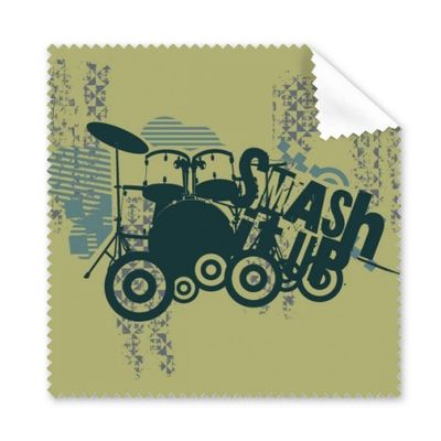 Drum Music Pattern Graffiti Street Cleaning Cloth Phone Screen Glasses Cleaner 5pcs