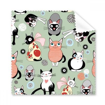 Animal Pet Cute Cat Faly Cleaning Cloth Phone Screen Glasses Cleaner 5pcs