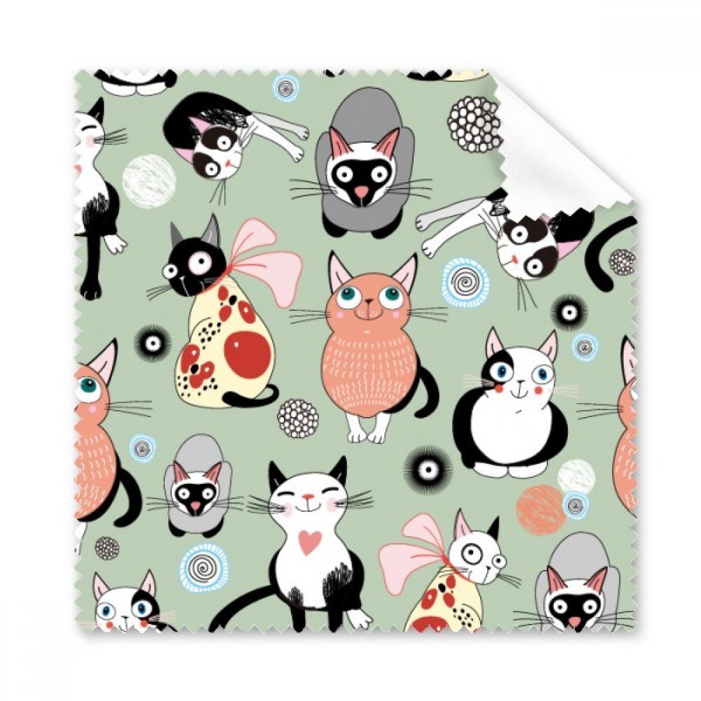 Animal Pet Cute Cat Faly Cleaning Cloth Phone Screen Glasses Cleaner 5pcs