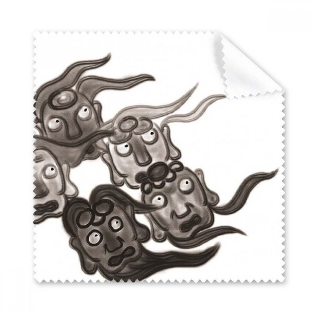 Chinese Ink Style Five Goblins Cleaning Cloth Phone Screen Glasses Cleaner 5pcs