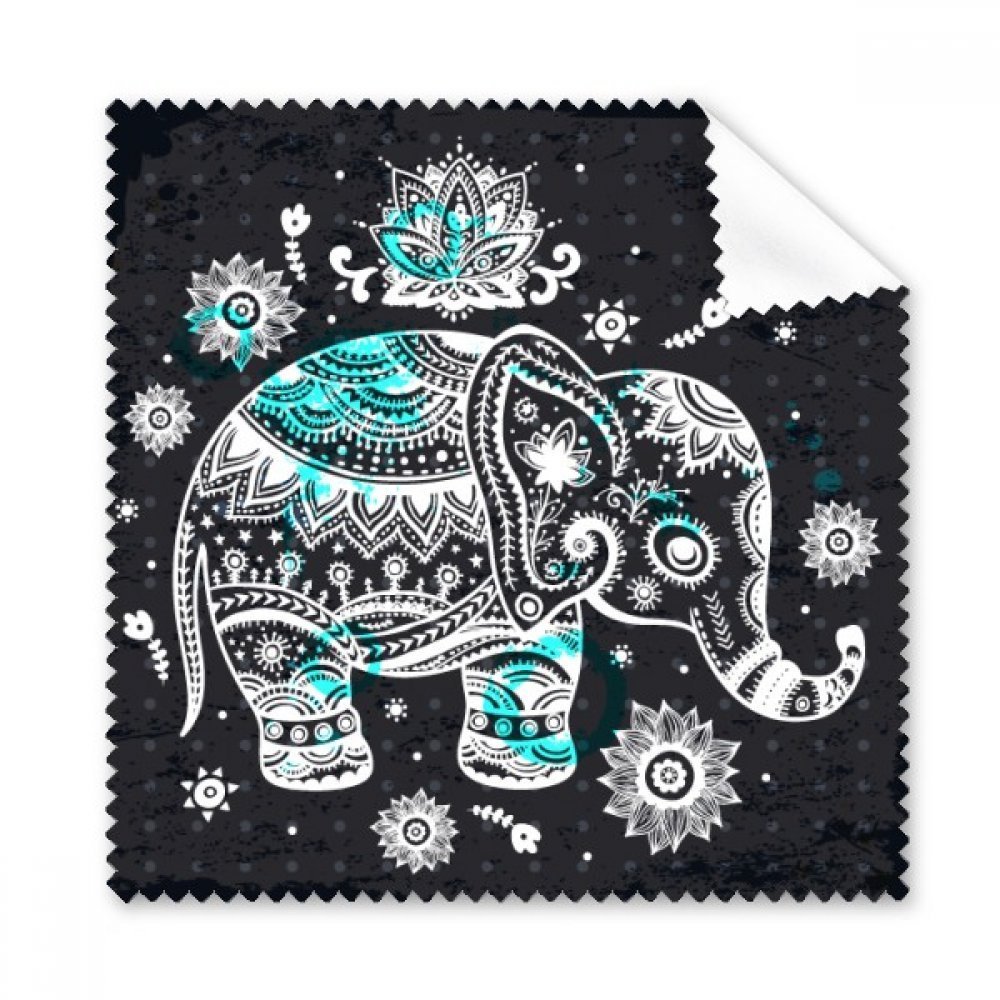 Nation Elephant Flower Black Blue Animal Cleaning Cloth Phone Screen Glasses Cleaner 5pcs