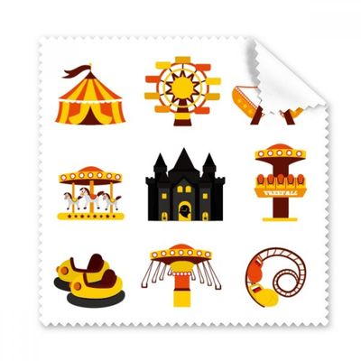 Amusement Park Facilities Color Illustration Cleaning Cloth Phone Screen Glasses Cleaner 5pcs