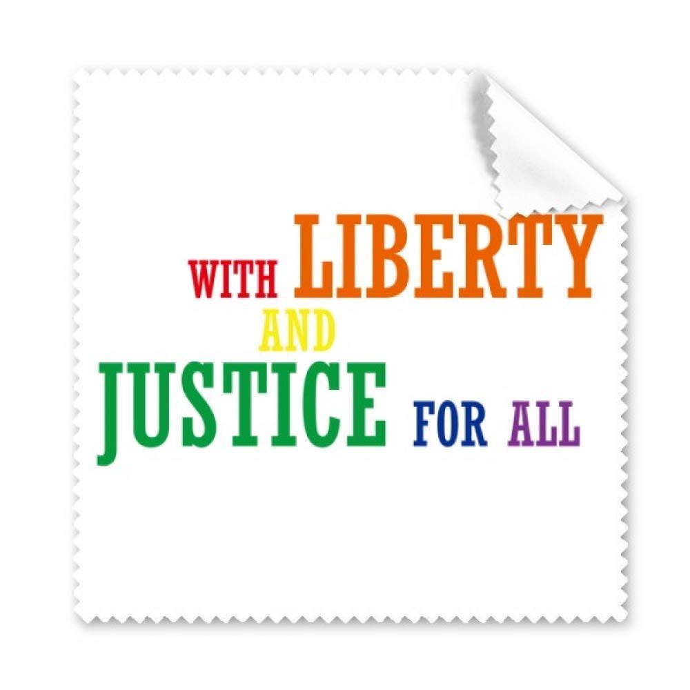 LGBT Rainbow Flag Liberty and Justice Cleaning Cloth Phone Screen Glasses Cleaner 5pcs