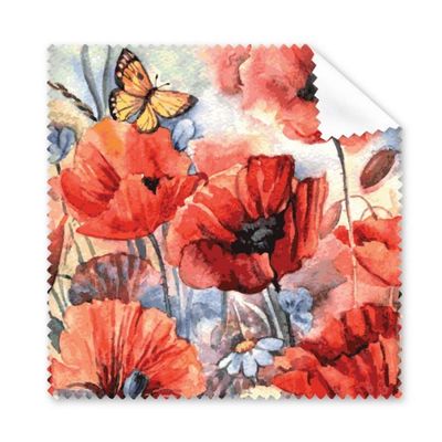 Colourful Butterfly with Flowers Cleaning Cloth Phone Screen Glasses Cleaner 5pcs