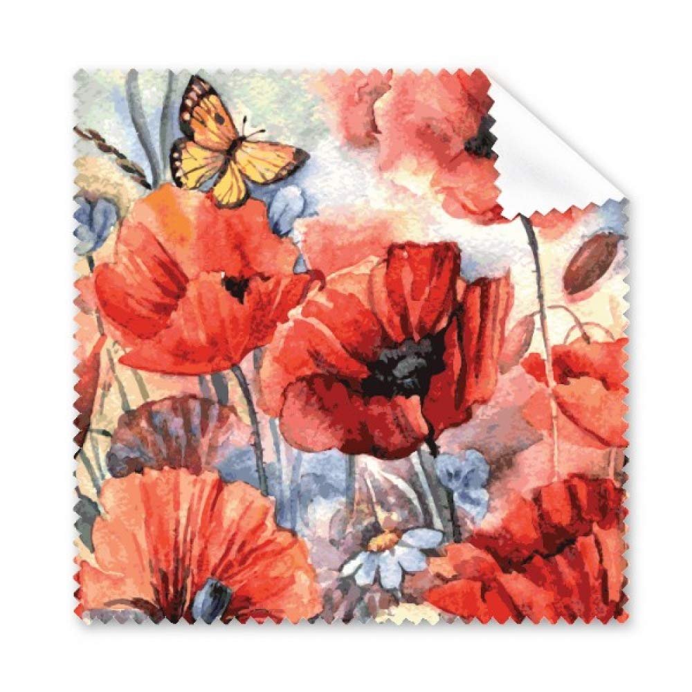 Colourful Butterfly with Flowers Cleaning Cloth Phone Screen Glasses Cleaner 5pcs