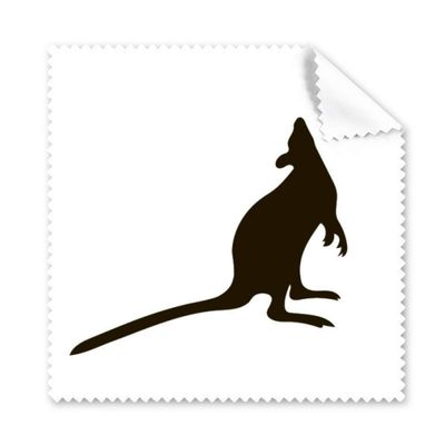 Black Kangaroo Animal Portrayal Cleaning Cloth Phone Screen Glasses Cleaner 5pcs