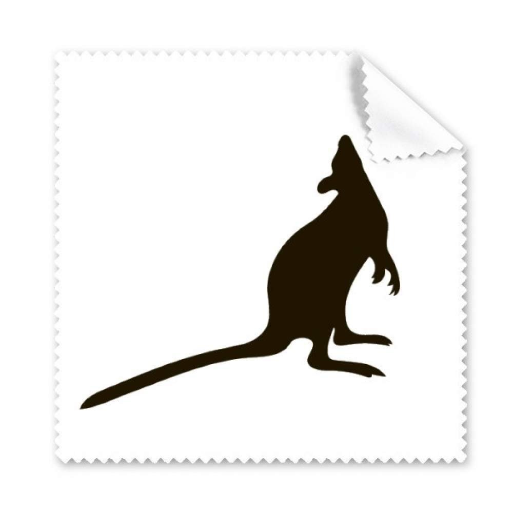 Black Kangaroo Animal Portrayal Cleaning Cloth Phone Screen Glasses Cleaner 5pcs