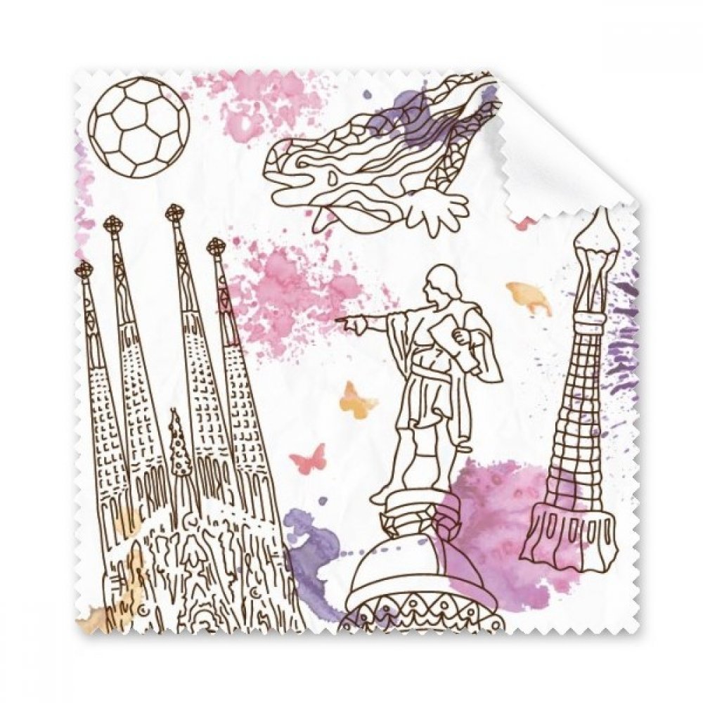 Barcelona Cathedral Soccer Statue Spain Cleaning Cloth Phone Screen Glasses Cleaner 5pcs