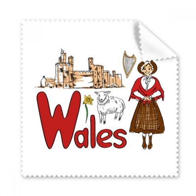 Wales National Symbol Landmark Pattern Cleaning Cloth Phone Screen Glasses Cleaner 5pcs