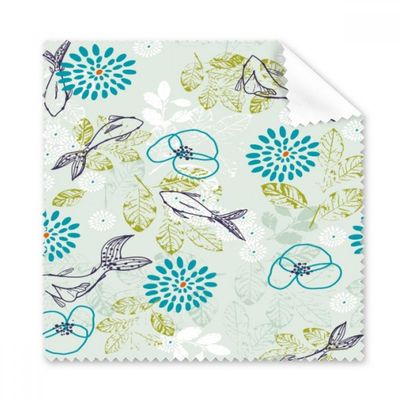 Fish Leaves Flower Blue Animal Cleaning Cloth Phone Screen Glasses Cleaner 5pcs