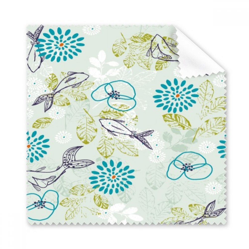 Fish Leaves Flower Blue Animal Cleaning Cloth Phone Screen Glasses Cleaner 5pcs