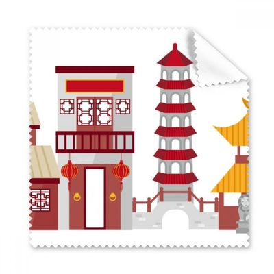 China Architecture Gate Chinese Pattern Cleaning Cloth Phone Screen Glasses Cleaner 5pcs