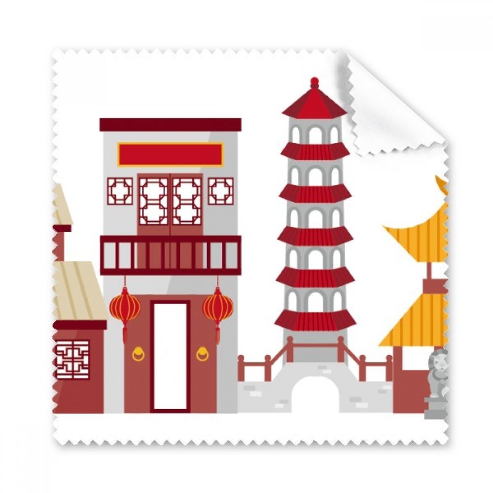 China Architecture Gate Chinese Pattern Cleaning Cloth Phone Screen Glasses Cleaner 5pcs